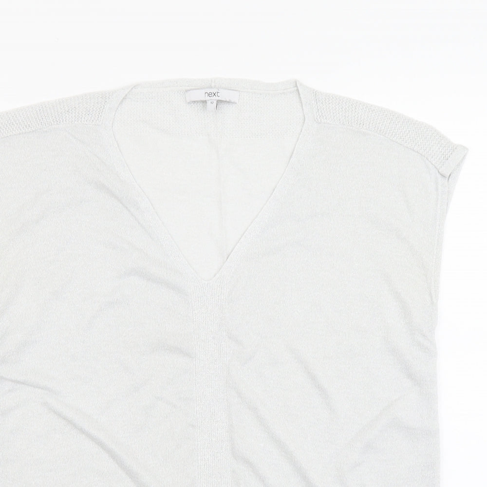 Womens UK Size 12 NEXT Silver Basic Tank