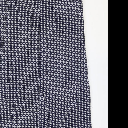 Stella Womens Blue Geometric Polyester Shift Size 8 Boat Neck Zip