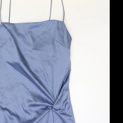 Topshop Womens Blue Polyester Mini Size 4XL Square Neck Zip