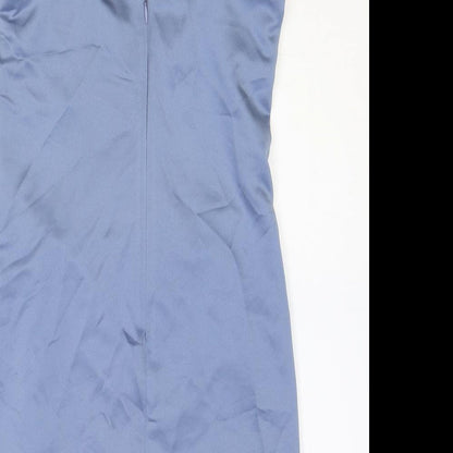 Topshop Womens Blue Polyester Mini Size 4XL Square Neck Zip