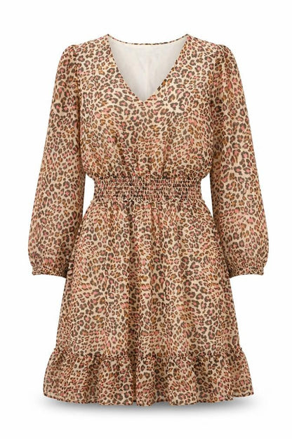 Roman Womens Multicoloured Animal Print Polyester Fit & Flare Size 8 V-Neck Pullover