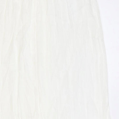 Rebellion Womens White Polyester Slip Dress Size S Scoop Neck Pullover