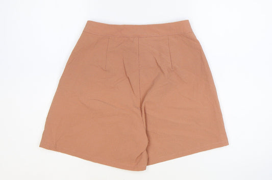 PRETTYLITTLETHING Womens Pink Polyester Sailor Shorts Size 6 Regular Zip