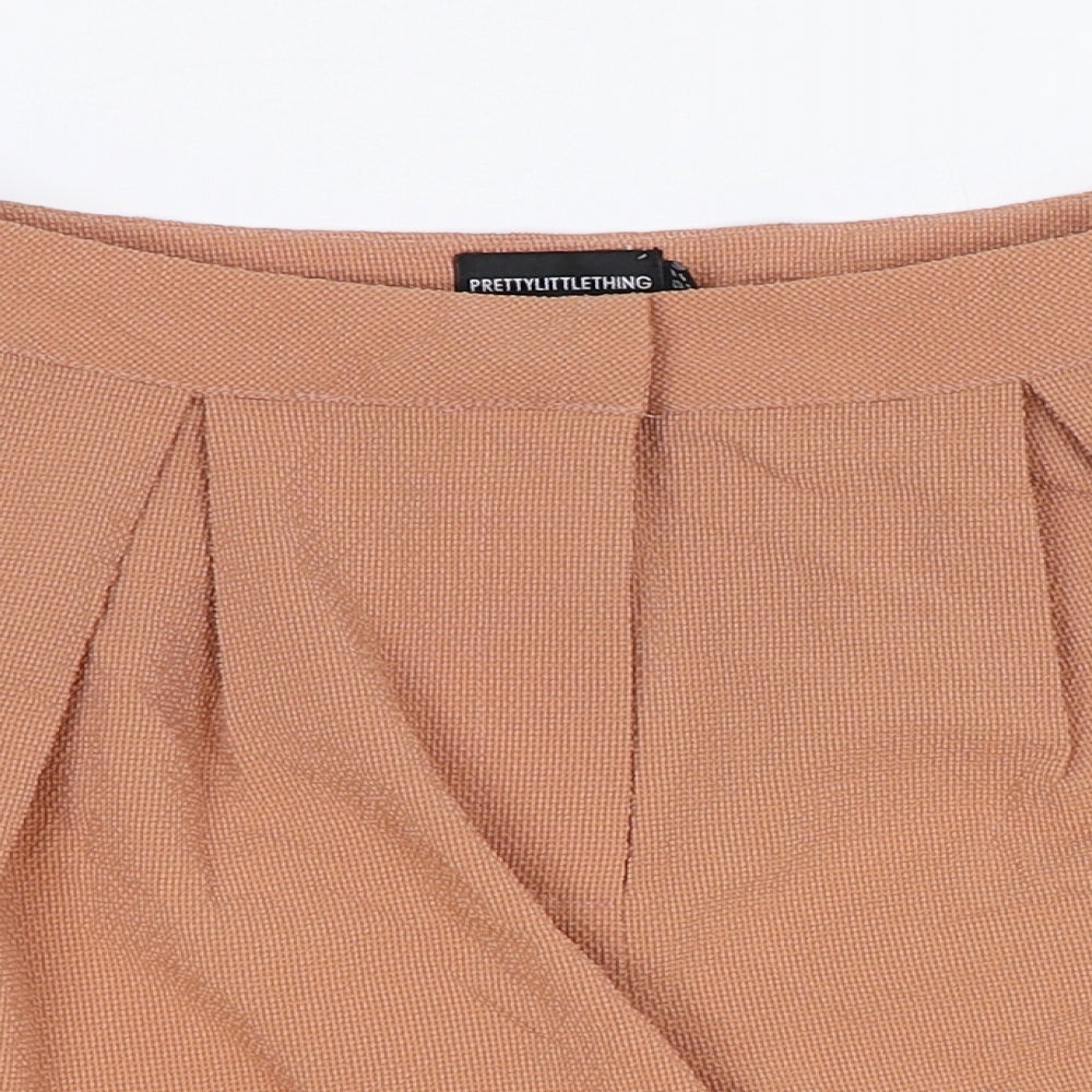 PRETTYLITTLETHING Womens Pink Polyester Sailor Shorts Size 6 Regular Zip