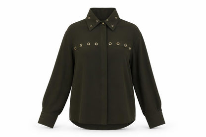 Womens UK Size S Zara Green Basic Button-Up