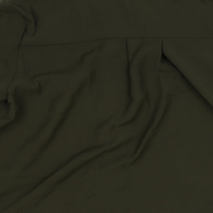 Womens UK Size S Zara Green Basic Button-Up