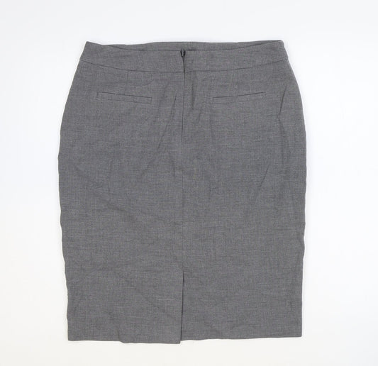 Damsel in a Dress Womens Grey Polyester Straight & Pencil Skirt Size 12 Zip