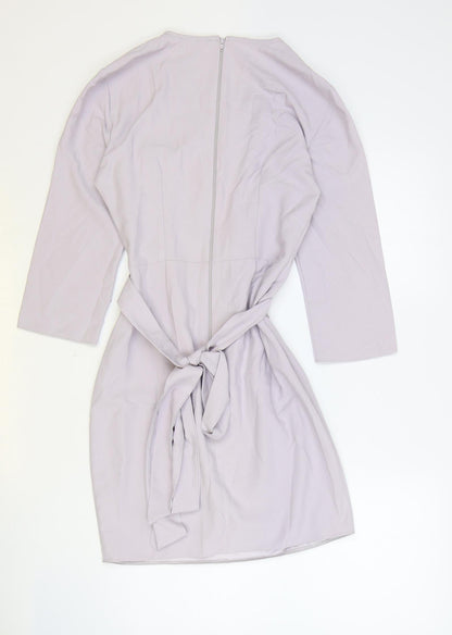 ASOS Womens Purple Polyester A-Line Size 6 Scoop Neck Zip