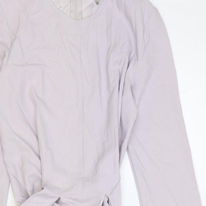 ASOS Womens Purple Polyester A-Line Size 6 Scoop Neck Zip