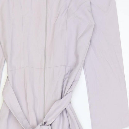 ASOS Womens Purple Polyester A-Line Size 6 Scoop Neck Zip