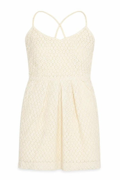 Mango Womens Ivory Cotton A-Line Size XS Scoop Neck Zip