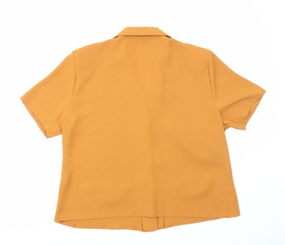 Classic Image Womens Brown Viscose Basic Button-Up Size 22 Collared