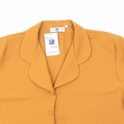 Classic Image Womens Brown Viscose Basic Button-Up Size 22 Collared