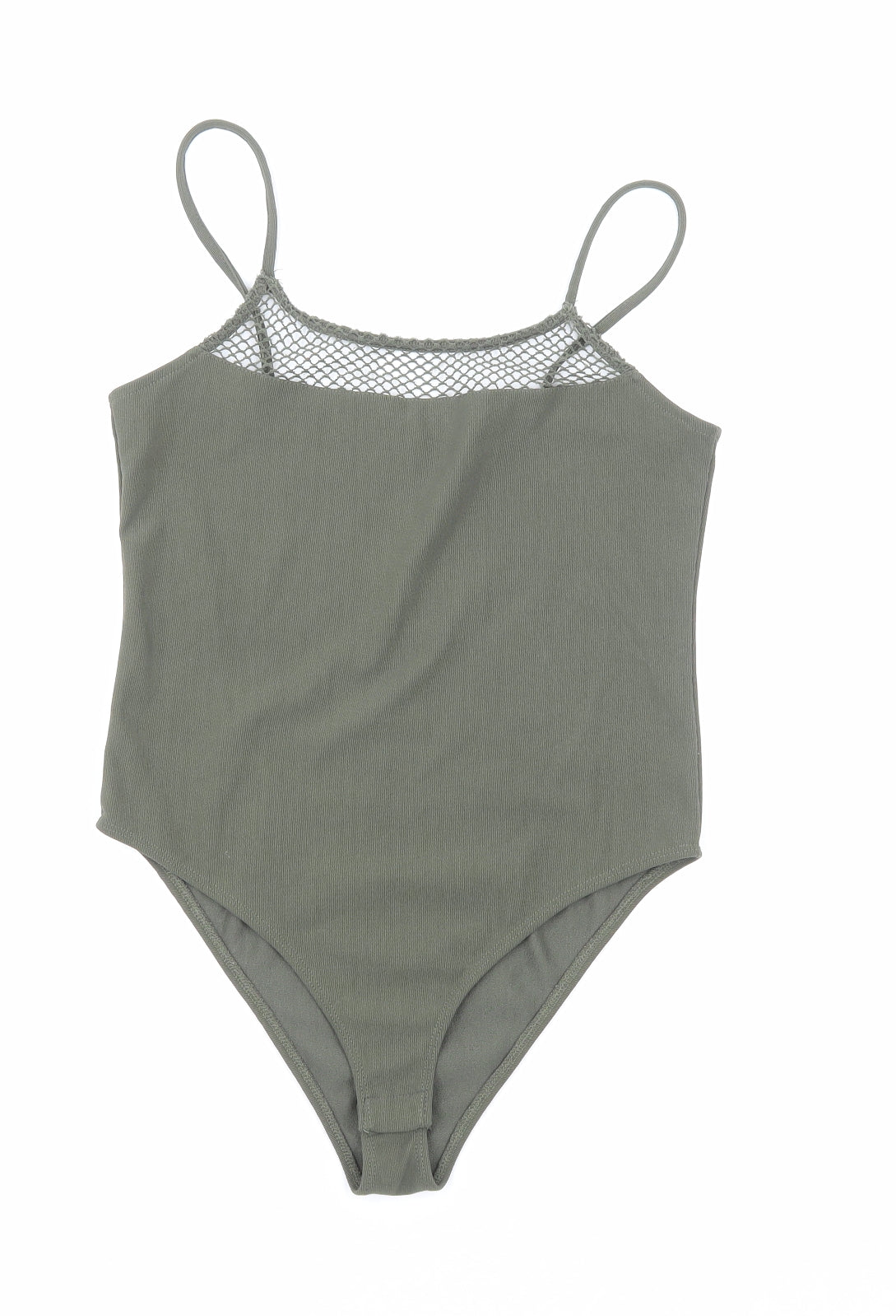 Primark Womens Green Polyester Bodysuit One-Piece Size S Snap