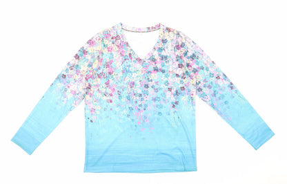 Womens UK Size S Exclusive Blue Basic Blouse