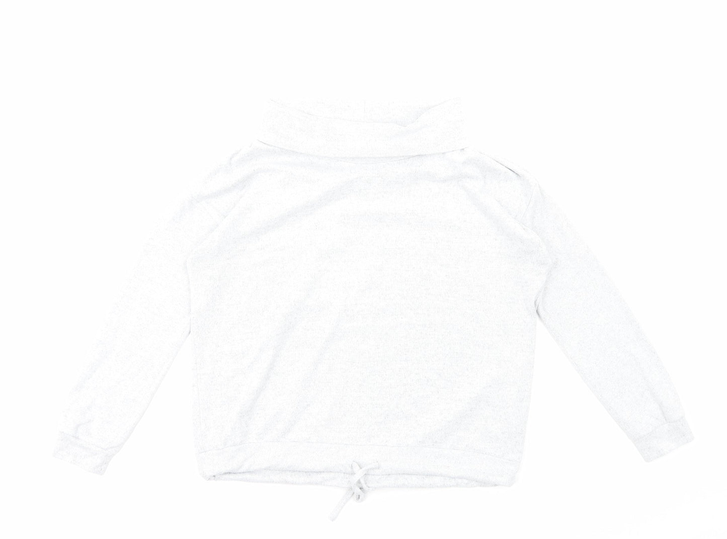 TU Womens Grey Polyester Basic Blouse Size 14 Boat Neck - Drawstring Waist