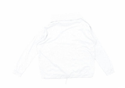 TU Womens Grey Polyester Basic Blouse Size 14 Boat Neck - Drawstring Waist