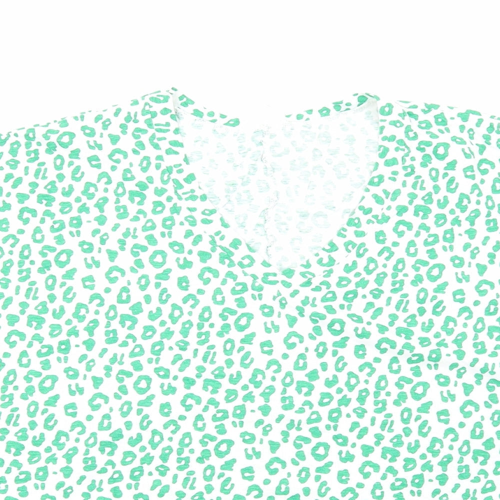 Womens UK Size L Preworn Green Basic Blouse