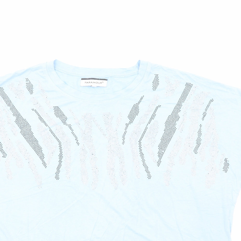Womens UK Size M Paramour Blue Basic T-Shirt