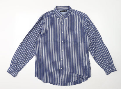 Mens UK Size L Nautica Blue  Button-Up Long Sleeve Casual Shirt
