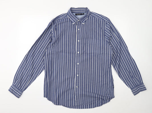 Mens UK Size L Nautica Blue  Button-Up Long Sleeve Casual Shirt