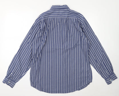 Mens UK Size L Nautica Blue  Button-Up Long Sleeve Casual Shirt