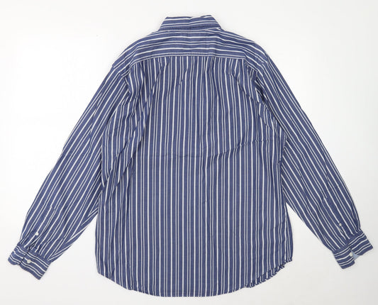 Mens UK Size L Nautica Blue  Button-Up Long Sleeve Casual Shirt