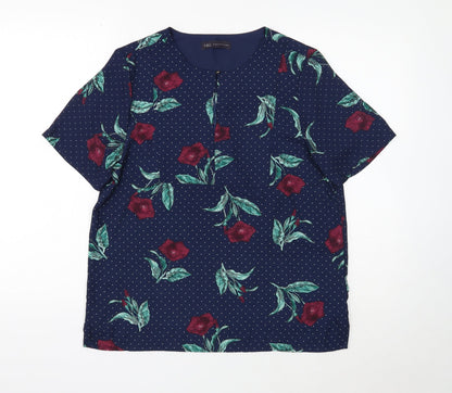 Womens UK Size 10 Marks and Spencer Blue Basic Blouse