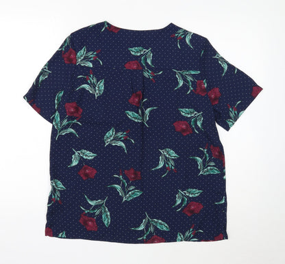 Womens UK Size 10 Marks and Spencer Blue Basic Blouse