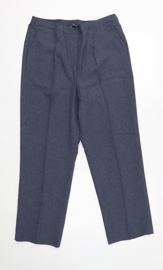 Bonmarché Womens Blue Polyester Trousers Size 12 Regular
