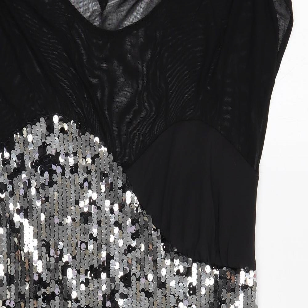 Lipsy London Womens Black Polyester Shift Size 10 Scoop Neck Pullover