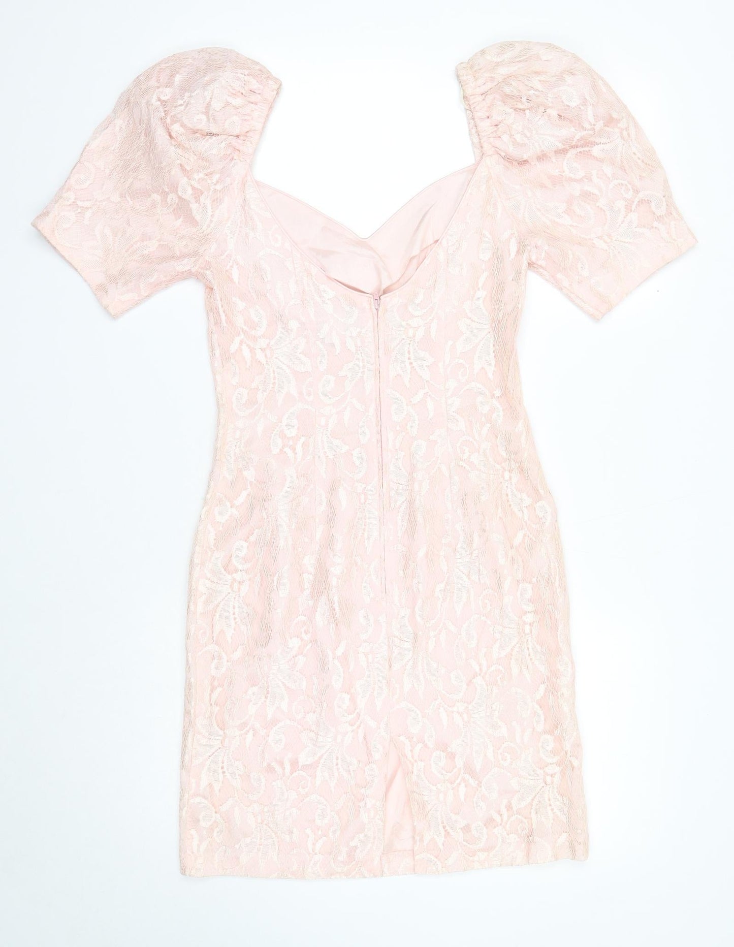 Jump Girls Pink Fair Isle Polyester Shift Size 7-8 Years V-Neck Zip