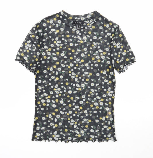 Womens UK Size 8 New Look Black Basic T-Shirt