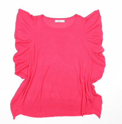 Womens UK Size M Zara Pink Pullover Jumper