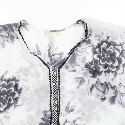 Womens UK Size M Cream Grey Basic Blouse