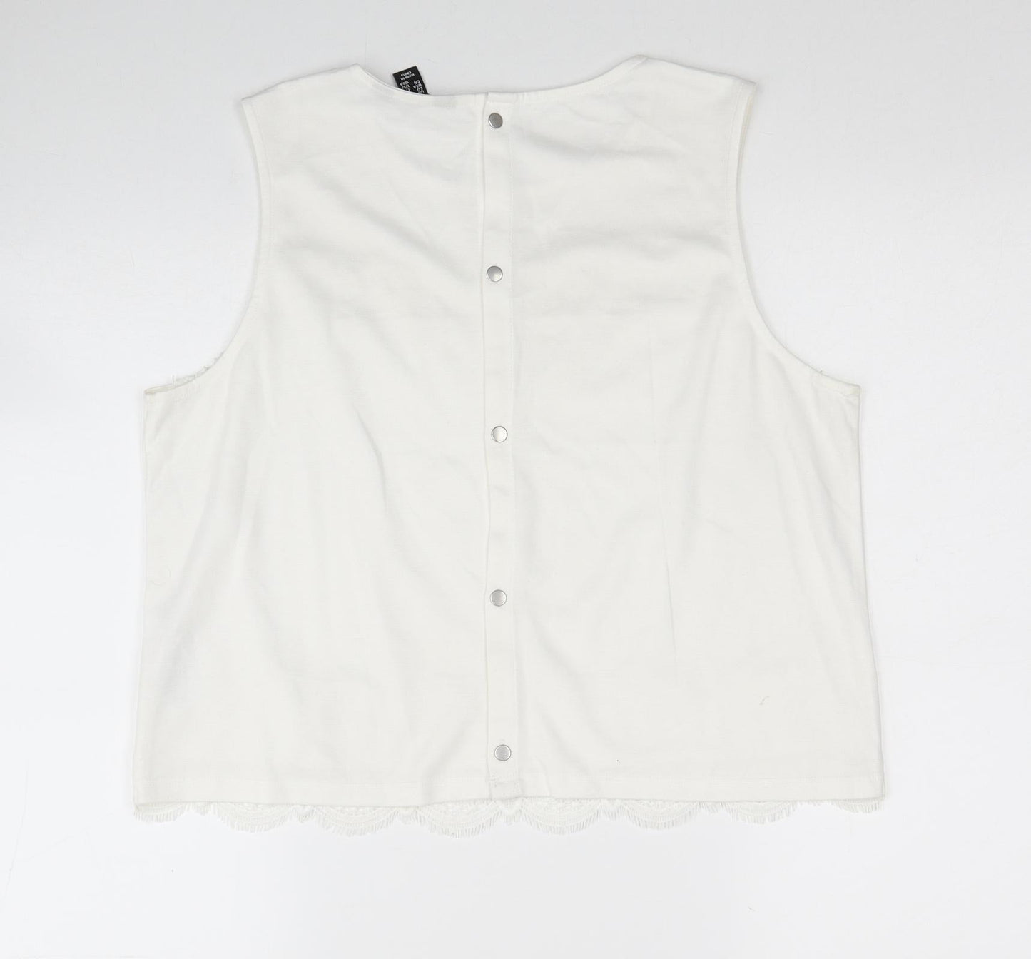 Womens UK Size 16 New Look Ivory Cropped Tank