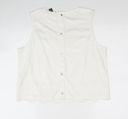 Womens UK Size 16 New Look Ivory Cropped Tank