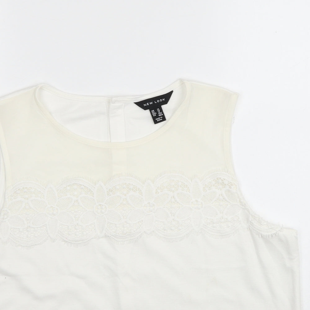 Womens UK Size 16 New Look Ivory Cropped Tank