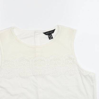 Womens UK Size 16 New Look Ivory Cropped Tank