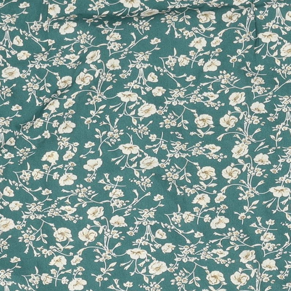 Nasty Gal Womens Green Floral Polyester Mini Skirt Size 6 Zip