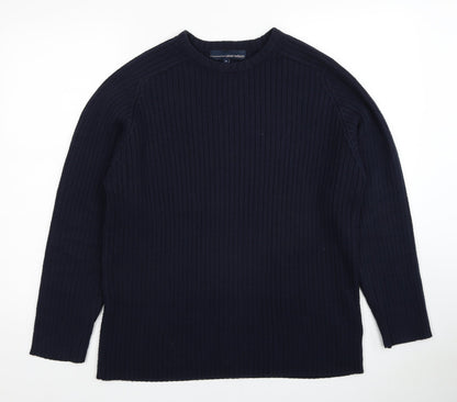 Jeans&Co Mens Blue Round Neck Acrylic Pullover Jumper Size M - Ribbed