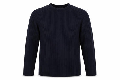 Jeans&Co Mens Blue Round Neck Acrylic Pullover Jumper Size M - Ribbed