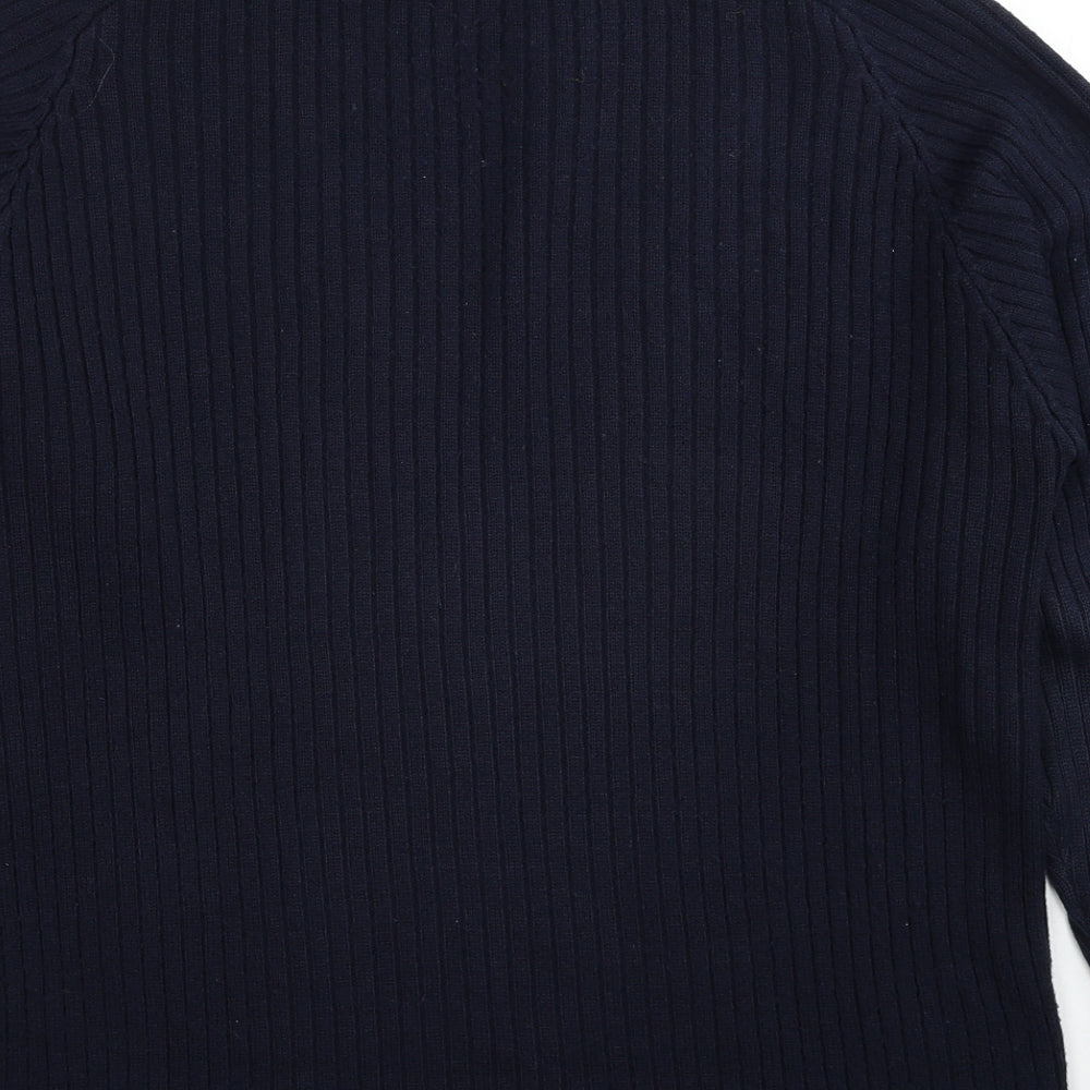 Jeans&Co Mens Blue Round Neck Acrylic Pullover Jumper Size M - Ribbed