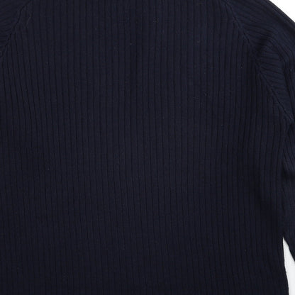 Jeans&Co Mens Blue Round Neck Acrylic Pullover Jumper Size M - Ribbed