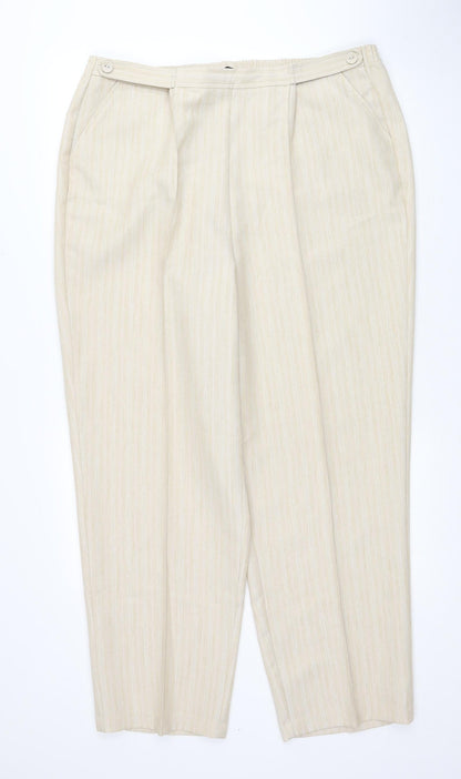 Bonmarché Womens Beige Polyester Trousers Size 20 Regular Button