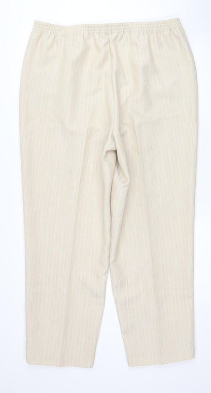 Bonmarché Womens Beige Polyester Trousers Size 20 Regular Button