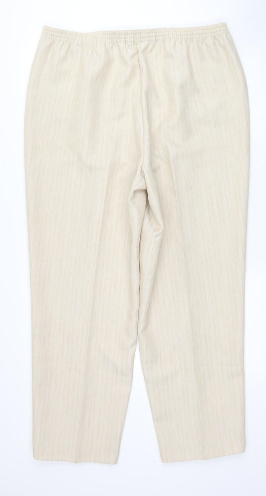 Bonmarché Womens Beige Polyester Trousers Size 20 Regular Button