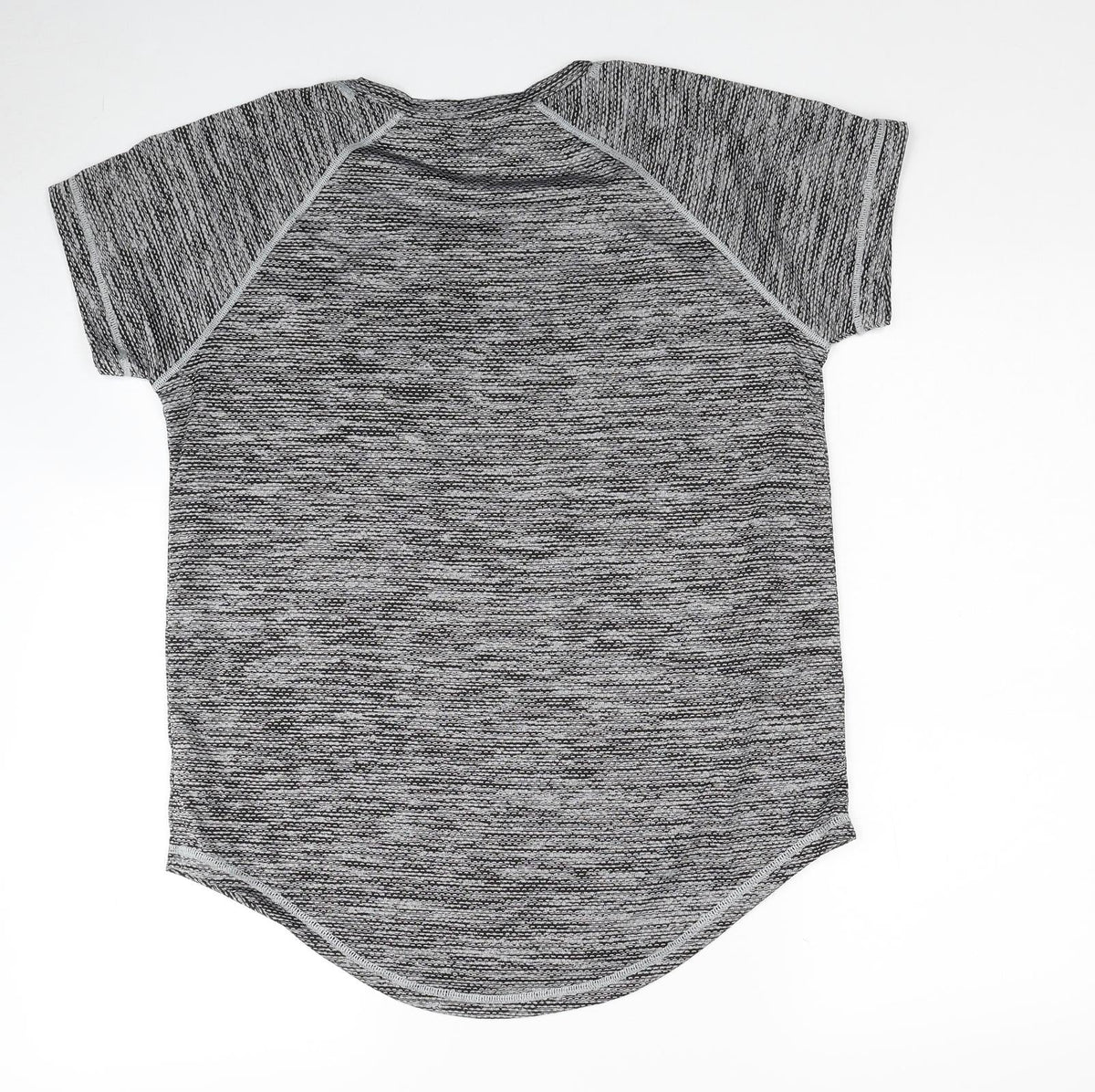 Active Womens Grey Polyester Basic T-Shirt Size L Round Neck