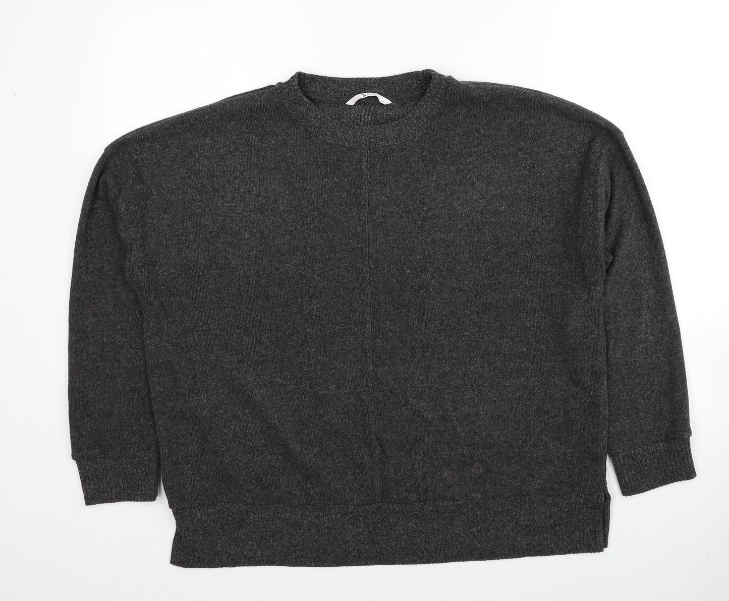 TU Womens Grey Round Neck Polyester Pullover Jumper Size 14