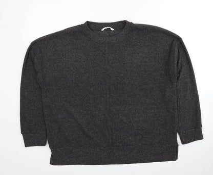 TU Womens Grey Round Neck Polyester Pullover Jumper Size 14